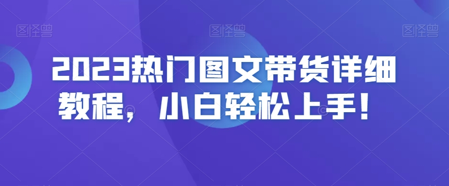 2023热门图文带货详细教程，小白轻松上手！-大齐资源站