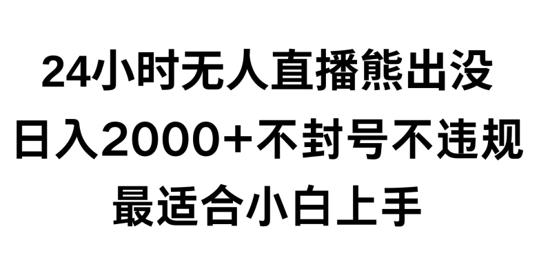 快手24小时无人直播熊出没，不封直播间，不违规，日入2000+，最适合小白上手，保姆式教学【揭秘】-大齐资源站