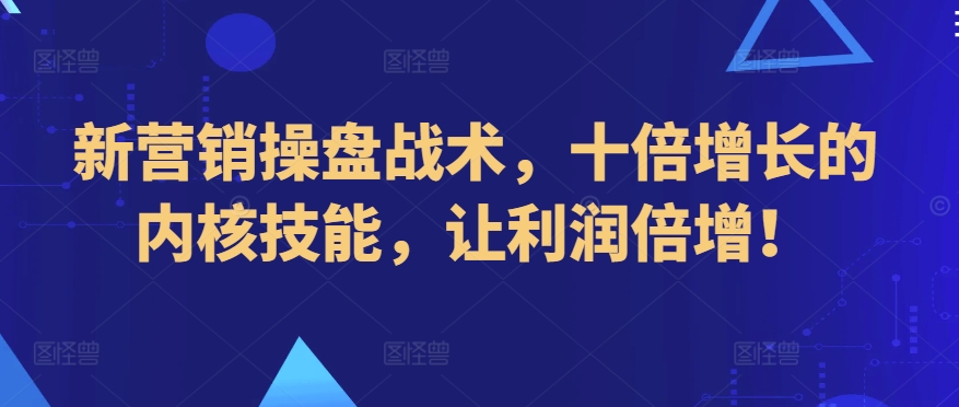 新营销操盘战术，十倍增长的内核技能，让利润倍增！-大齐资源站