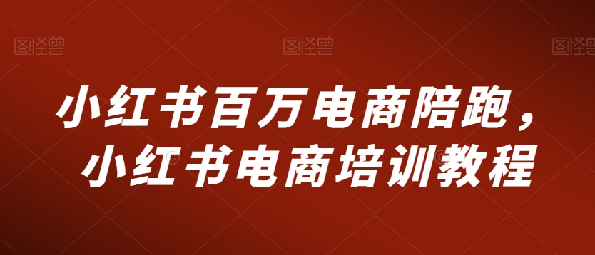 小红书百万电商陪跑，小红书电商培训教程-大齐资源站