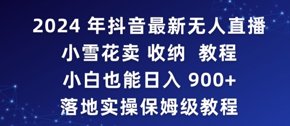 2024年抖音最新无人直播小雪花卖收纳教程，小白也能日入900+落地实操保姆级教程【揭秘】-大齐资源站