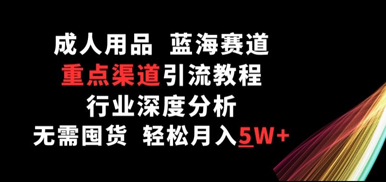 成人用品，蓝海赛道，重点渠道引流教程，行业深度分析，无需囤货，轻松月入5W+【揭秘】-大齐资源站