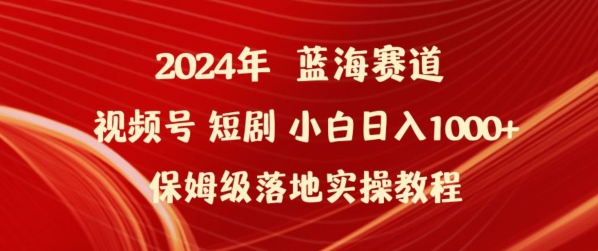 2024年视频号短剧新玩法小白日入1000+保姆级落地实操教程【揭秘】-大齐资源站