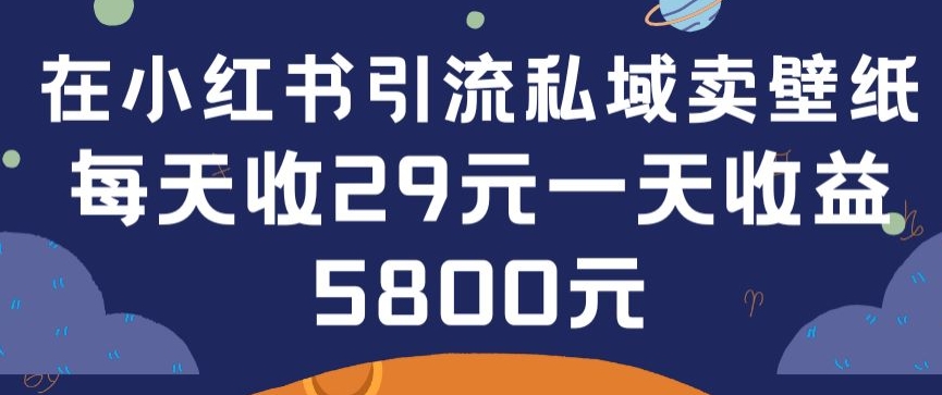 在小红书引流私域卖壁纸每张29元单日最高卖出200张(0-1搭建教程)【揭秘】-大齐资源站