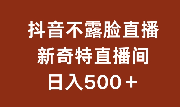 不露脸挂机直播，新奇特直播间，日入500+【揭秘】-大齐资源站