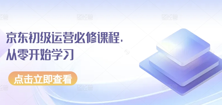 京东初级运营必修课程，从零开始学习-大齐资源站