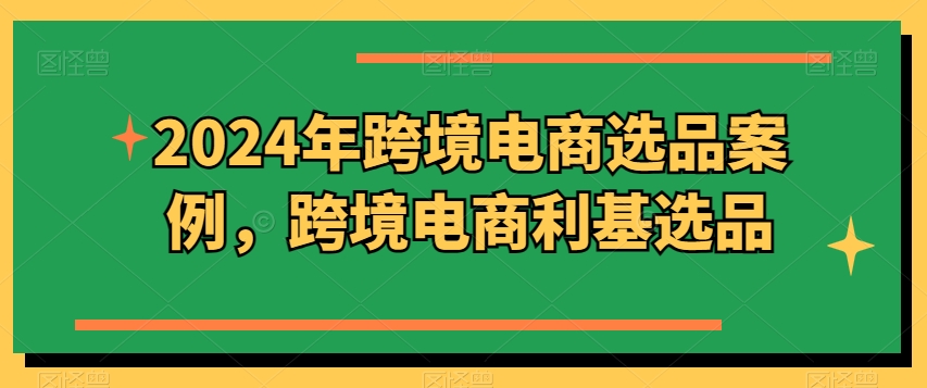 2024年跨境电商选品案例，跨境电商利基选品-大齐资源站