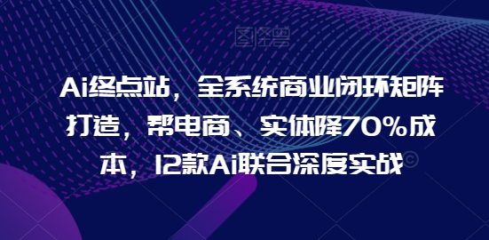 Ai终点站，全系统商业闭环矩阵打造，帮电商、实体降70%成本，12款Ai联合深度实战-大齐资源站