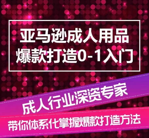 亚马逊成人用品爆款打造0-1入门，系统化讲解亚马逊成人用品爆款打造的流程-大齐资源站