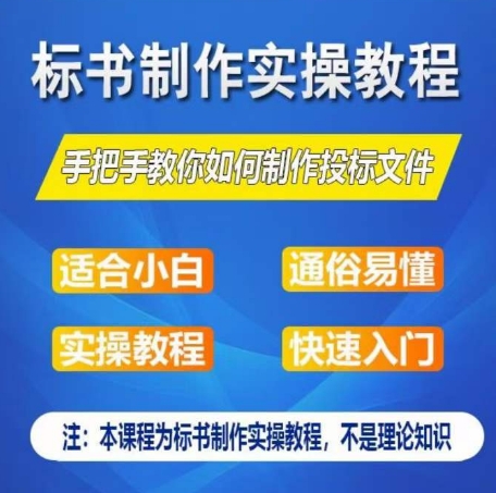 标书制作实操教程，手把手教你如何制作授标文件，零基础一周学会制作标书-大齐资源站