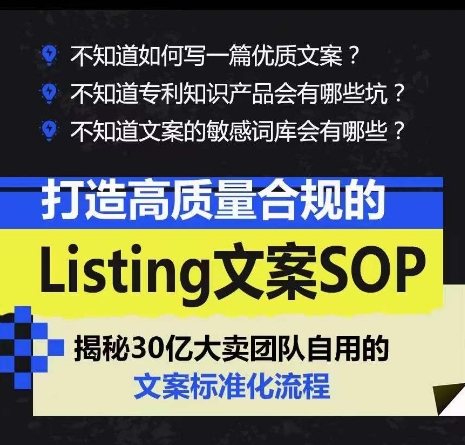 打造高质量合规的Listing文案SOP，掌握亚马逊文案工作的标准化-大齐资源站