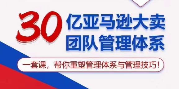 30亿亚马逊大卖团队管理体系，一套课，帮你重塑管理体系与管理技巧-大齐资源站