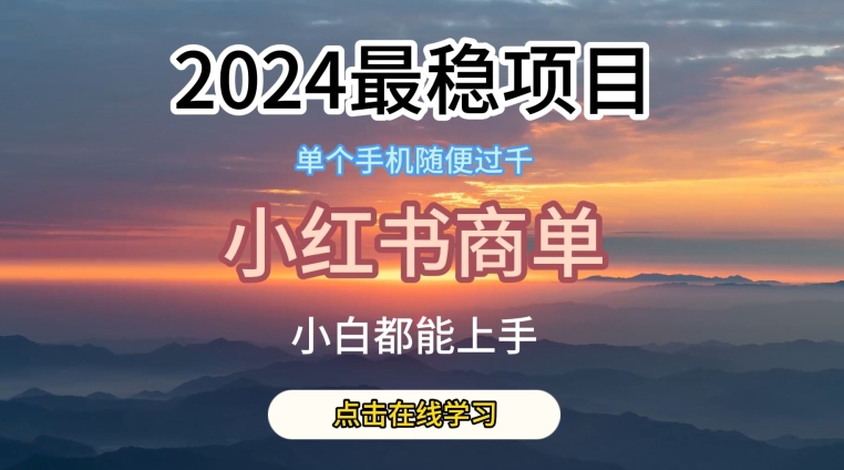 2024最稳蓝海项目，小红书商单项目，没有之一【揭秘】-大齐资源站