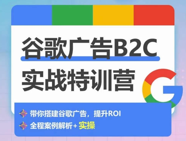 谷歌广告B2C实战特训营，500+谷歌账户总结经验，实战演示如何从0-1搭建广告账户-大齐资源站