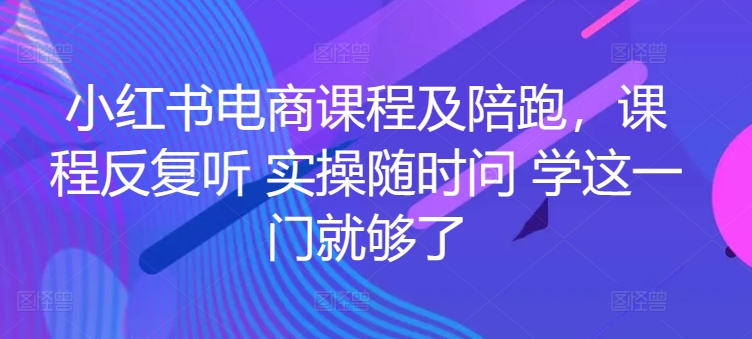 小红书电商课程及陪跑，课程反复听 实操随时问 学这一门就够了-大齐资源站