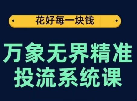 万象无界精准投流系统课，从关键词到推荐，从万象台到达摩盘，从底层原理到实操步骤-大齐资源站