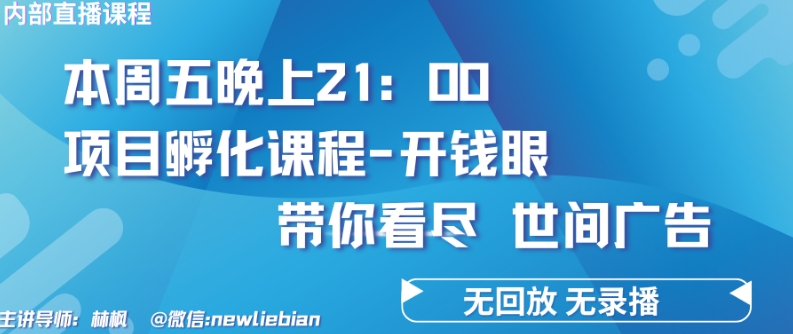 4.26日内部回放课程《项目孵化-开钱眼》赚钱的底层逻辑【揭秘】-大齐资源站