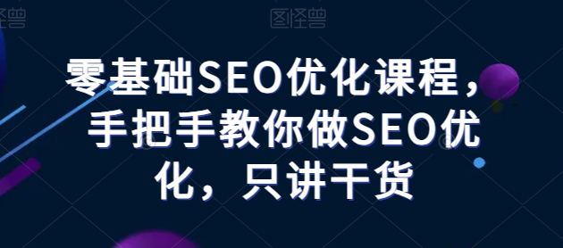 零基础SEO优化课程，手把手教你做SEO优化，只讲干货-大齐资源站