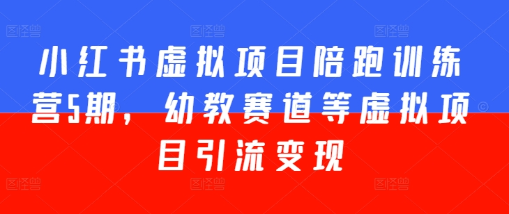 小红书虚拟项目陪跑训练营5期，幼教赛道等虚拟项目引流变现-大齐资源站