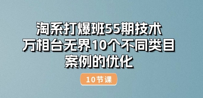 淘系打爆班55期技术：万相台无界10个不同类目案例的优化(10节)-大齐资源站