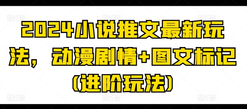 2024小说推文最新玩法，动漫剧情+图文标记(进阶玩法)-大齐资源站