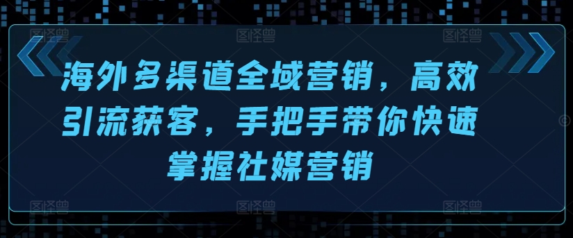 海外多渠道全域营销，高效引流获客，手把手带你快速掌握社媒营销-大齐资源站