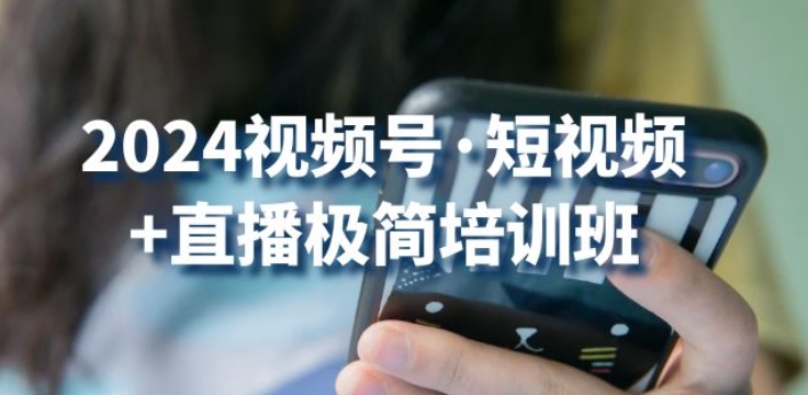 2024视频号·短视频+直播极简培训班：抓住视频号风口，流量红利-大齐资源站