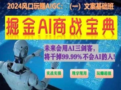 掘金AI商战宝典初级班：如何用AI做文案(实战实操 现学现用 玩赚超值)-大齐资源站