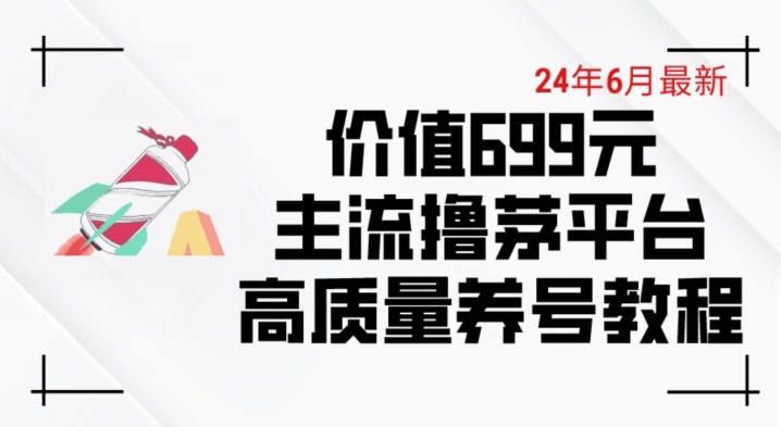 6月最新价值699的主流撸茅台平台精品养号下车攻略【揭秘】-大齐资源站