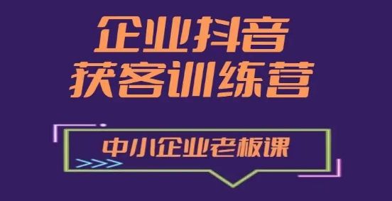 企业抖音营销获客增长训练营，中小企业老板必修课-大齐资源站