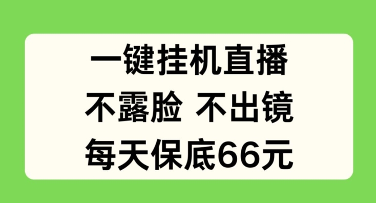 一键挂JI直播，不露脸不出境，每天保底66元【揭秘】-大齐资源站