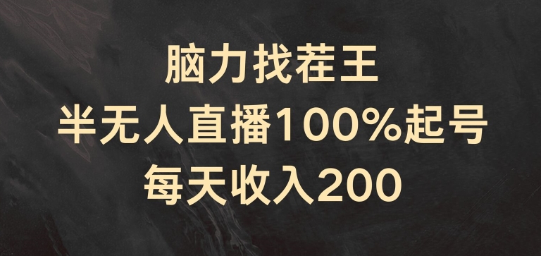 脑力找茬王，半无人直播100%起号，每天收入200+【揭秘】-大齐资源站