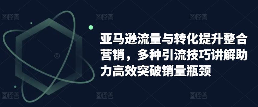 亚马逊流量与转化提升整合营销，多种引流技巧讲解助力高效突破销量瓶颈-大齐资源站