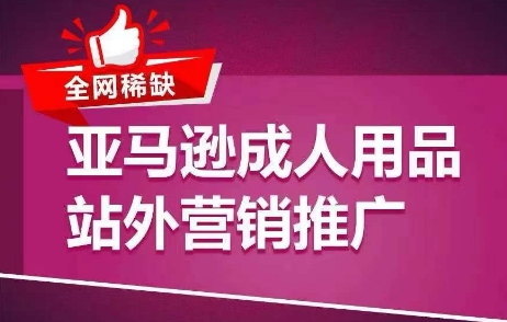 全网稀缺！亚马逊成人用品站外营销推广，​教你引爆站外流量，开启爆单模式-大齐资源站