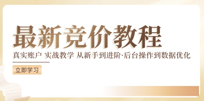 竞价教程：真实账户 实战教学 从新手到进阶·后台操作到数据优化-大齐资源站