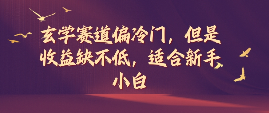 玄学赛道偏冷门，但是收益缺不低，适合新手小白【揭秘】-大齐资源站