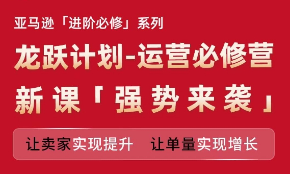 亚马逊进阶必修系列，龙跃计划-运营必修营新课，让卖家实现提升 让单量实现增长-大齐资源站