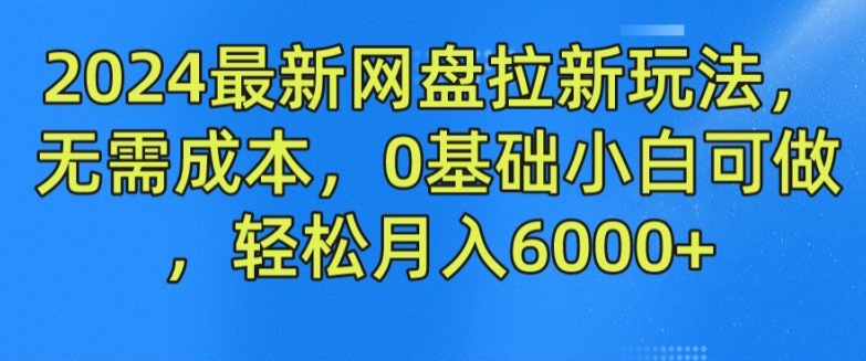 2024最新网盘拉新玩法，无需成本，0基础小白可做，轻松月入6000+【揭秘】-大齐资源站