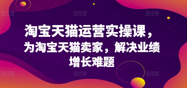 淘宝天猫运营实操课，为淘宝天猫卖家，解决业绩增长难题-大齐资源站