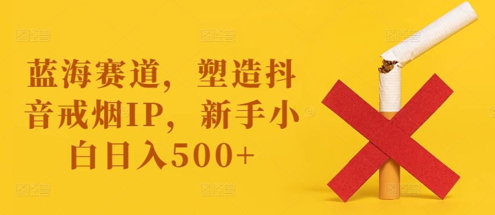 蓝海赛道，塑造抖音戒烟IP，新手小白日入500+【揭秘】-大齐资源站