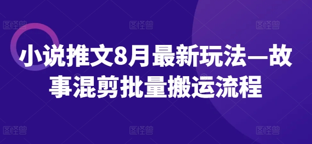 小说推文8月最新玩法—故事混剪批量搬运流程-大齐资源站