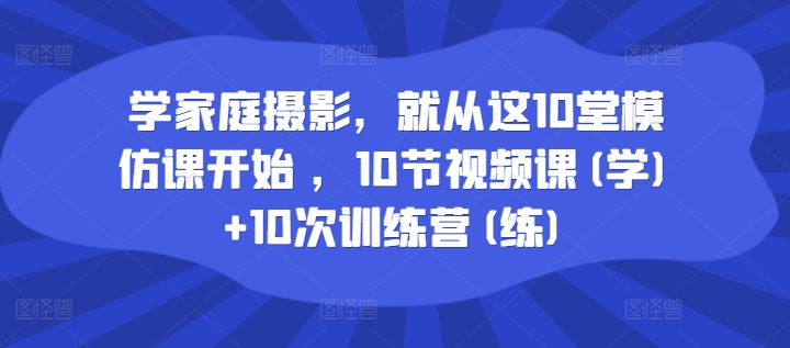 学家庭摄影，就从这10堂模仿课开始 ，10节视频课(学)+10次训练营(练)-大齐资源站