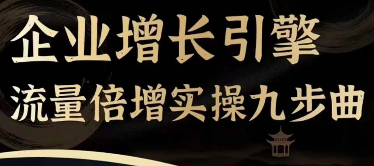 企业增长引擎流量倍增实操九步曲，一套课程帮你找到快速、简单、有效、可复制的获客+变现方式，-大齐资源站