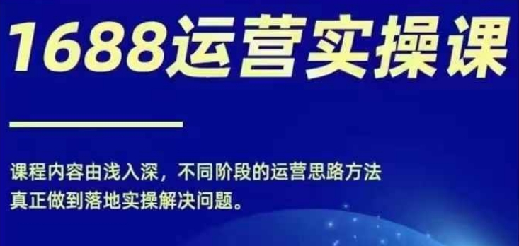 1688实操运营课，零基础学会1688实操运营，电商年入百万不是梦-大齐资源站