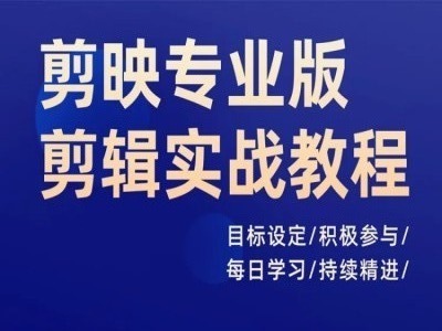 剪映专业版剪辑实战教程，目标设定/积极参与/每日学习/持续精进-大齐资源站