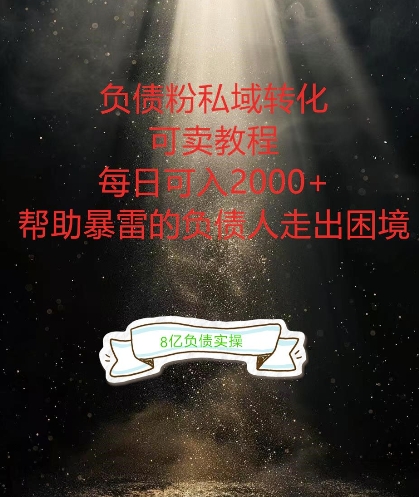 负债粉掘金计划，帮助负债者解决问题，债务规划，债务重组，最好的变现方式【揭秘】-大齐资源站