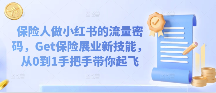 保险人做小红书的流量密码，Get保险展业新技能，从0到1手把手带你起飞-大齐资源站