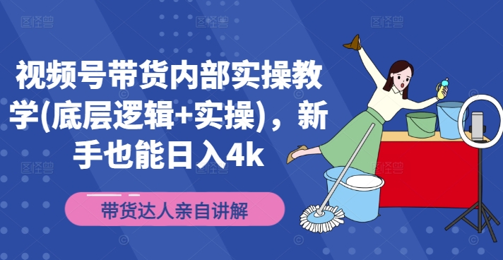 视频号带货内部实操教学(底层逻辑+实操)，新手也能日入4k-大齐资源站