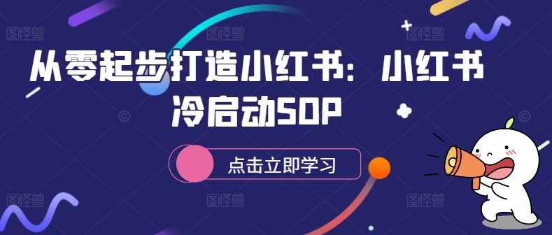 从零起步打造小红书：小红书冷启动SOP-大齐资源站