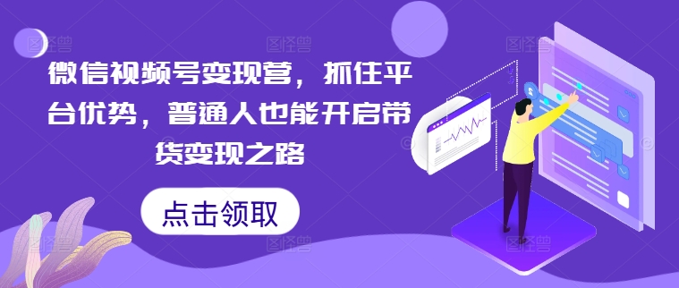 微信视频号变现营，抓住平台优势，普通人也能开启带货变现之路-大齐资源站